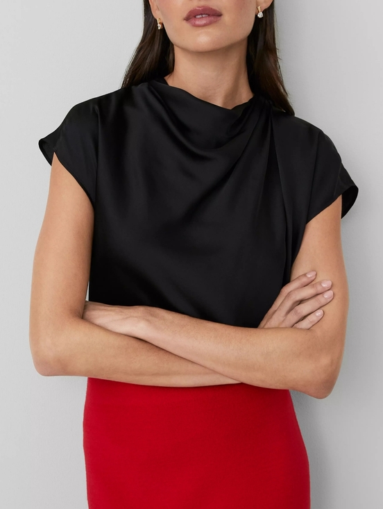 Ann Taylor Tops - BRAND NEW NWT Black Cowl Neck Blouse XL